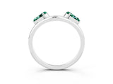 White gold Two-Stone Pear Green Sapphire Bypass Ring with Prong Setting_9