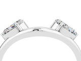 White gold Two-Stone Pear Moissanite Bypass Ring with Prong Setting_10