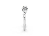 White gold Two-Stone Pear Moissanite Bypass Ring with Prong Setting_8