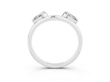White gold Two-Stone Pear Moissanite Bypass Ring with Prong Setting_9
