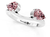 White gold Two-Stone Pear Morganite Bypass Ring with Prong Setting_7