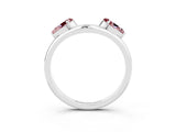 White gold Two-Stone Pear Morganite Bypass Ring with Prong Setting_9