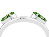 White gold Two-Stone Pear Peridot Bypass Ring with Prong Setting_10