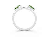 White gold Two-Stone Pear Peridot Bypass Ring with Prong Setting_9