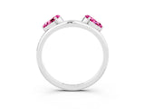 White gold Two-Stone Pear Pink Sapphire Bypass Ring with Prong Setting_21