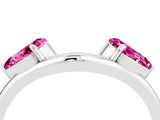 White gold Two-Stone Pear Pink Sapphire Bypass Ring with Prong Setting_22