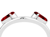 White gold Two-Stone Pear Ruby Bypass Ring with Prong Setting_10