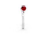 White gold Two-Stone Pear Ruby Bypass Ring with Prong Setting_8
