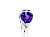 White gold Two-Stone Pear Tanzanite Bypass Ring with Prong Setting_11