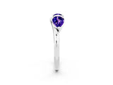 White gold Two-Stone Pear Tanzanite Bypass Ring with Prong Setting_8