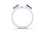 White gold Two-Stone Pear Tanzanite Bypass Ring with Prong Setting_9