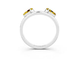 White gold Two-Stone Pear Yellow Sapphire Bypass Ring with Prong Setting_21