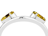 White gold Two-Stone Pear Yellow Sapphire Bypass Ring with Prong Setting_22