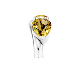 White gold Two-Stone Pear Yellow Sapphire Bypass Ring with Prong Setting_23