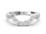 White gold U-Shaped Pavé Round Diamond Contour Band with Shared Prong Setting_24