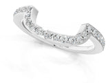 White gold U-Shaped Pavé Round Diamond Contour Band_13
