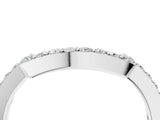 White gold U-Shaped Pavé Round Diamond Contour Band_16