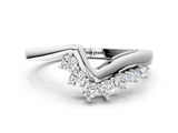 White gold V-Shaped Diamond Accent Band with Round Brilliant Stones and Prong Setting_16