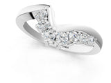 White gold V-Shaped Diamond Accent Band with Round Brilliant Stones and Prong Setting_17