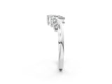 White gold V-Shaped Diamond Accent Band with Round Brilliant Stones and Prong Setting_18