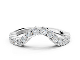 White gold V-Shaped Diamond Round Cut Pavé Band with Prong Setting_12