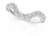 White gold V-Shaped Diamond Round Cut Pavé Band with Prong Setting_13