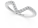 White gold V-Shaped Pavé Round Diamond Chevron Band with Shared Prong Setting_13