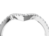 White gold V-Shaped Pavé Round Diamond Chevron Band with Shared Prong Setting_16