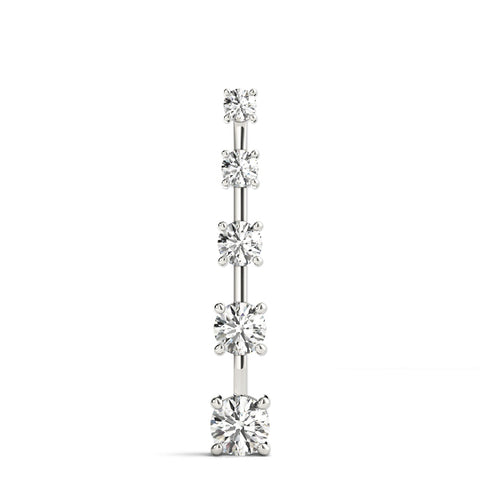 White gold Vertical Bar Pendant with Round Brilliant Diamonds in Prong Setting 1