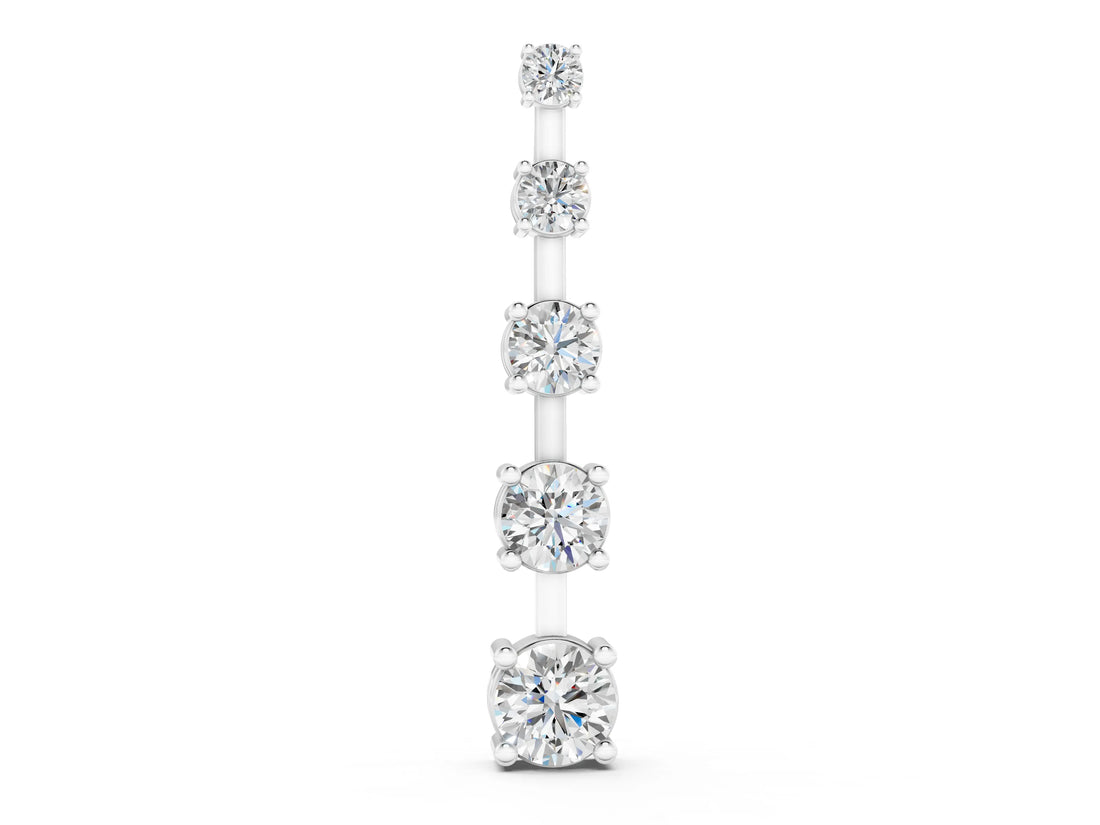 White gold Vertical Bar Pendant with Round Brilliant Diamonds in Prong Setting_3