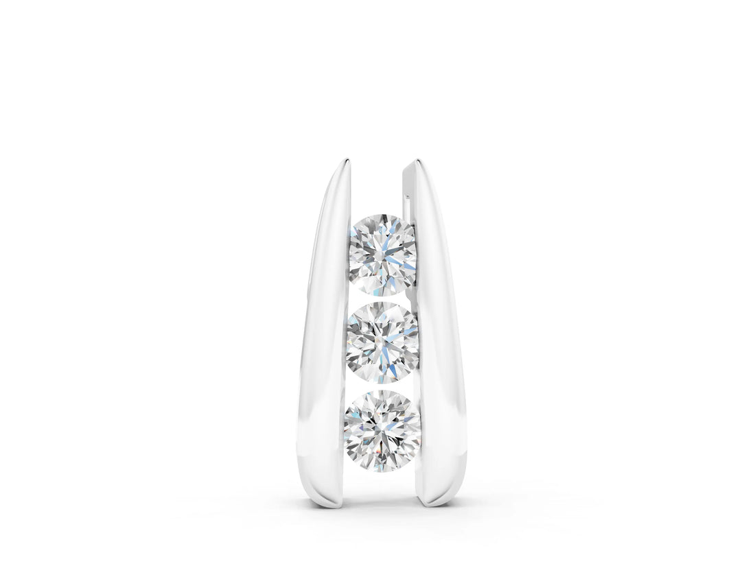 White gold Vertical Channel Set Round Diamond Pendant_14
