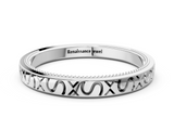 White gold Vintage Engraved Milgrain Band