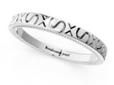 White gold Vintage Engraved Milgrain Band