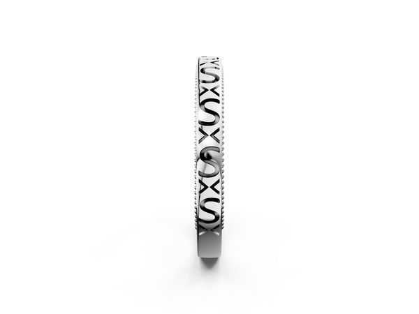 Silver Vintage Engraved Milgrain Band