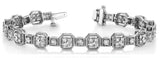 White gold Vintage Milgrain Diamond Tennis Bracelet with Round Cut Stones and Bezel Setting
