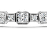 White gold Vintage Milgrain Diamond Tennis Bracelet with Round Cut Stones and Prong Setting_2