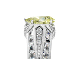 White gold Vintage Milgrain Fancy Yellow Pear Cut Diamond Split Shank Ring with Prong Setting_5
