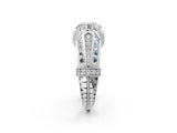 White gold Vintage Milgrain Round Diamond Split Shank Ring with Prong Setting_13