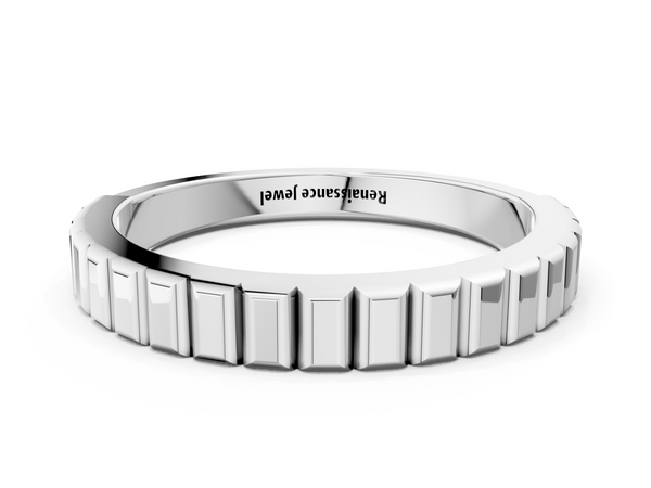 White gold White Gold Ribbed Eternity Band