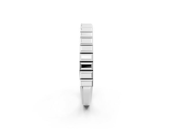 Platinum White Gold Ribbed Eternity Band