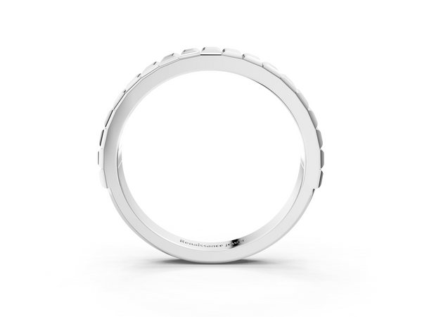 White gold White Gold Ribbed Eternity Band