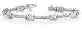 White gold X-Link Round Brilliant Tennis Bracelet with Channel Setting
