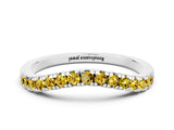 White gold Yellow Sapphire Pavé Curved Wedding Band_18