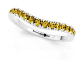 White gold Yellow Sapphire Pavé Curved Wedding Band_19