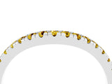 White gold Yellow Sapphire Pavé Curved Wedding Band_22