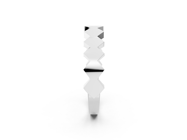 Silver Zigzag Chevron Band with No Stone