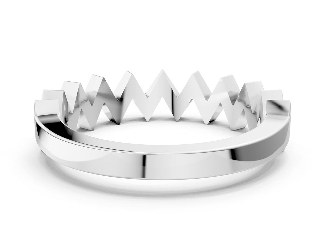 White gold Zigzag Chevron Band_34