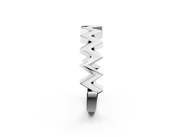 White gold Zigzag Chevron Band