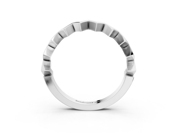 White gold Zigzag Chevron Band