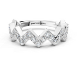 White gold Zigzag Diamond Pave Round Eternity Band with Prong Setting_35